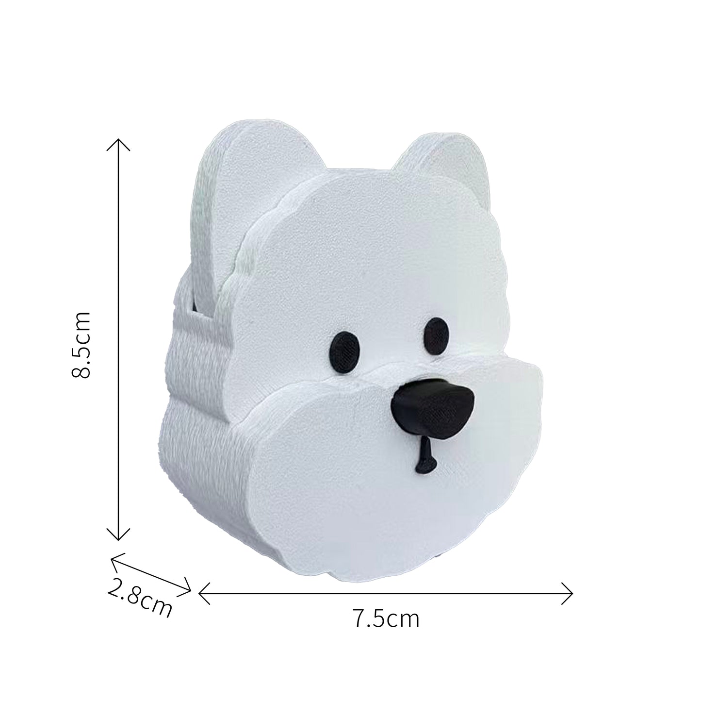 White Puppy Nose-Press Fridge Magnet & Ornament