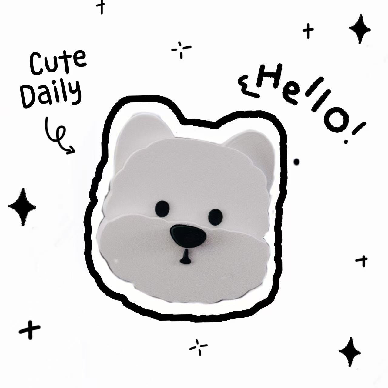 White Puppy Nose-Press Fridge Magnet & Ornament