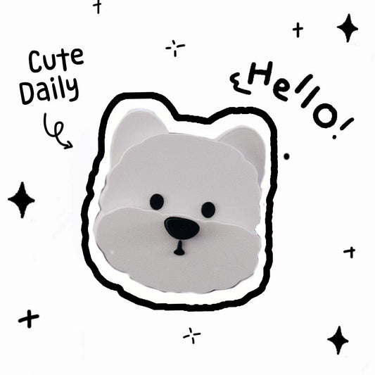 White Puppy Nose-Press Fridge Magnet & Ornament