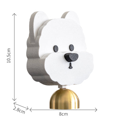 White Puppy Nose-Press Doorbell Magnet