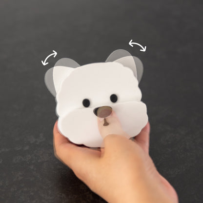 White Puppy Nose-Press Fridge Magnet & Ornament