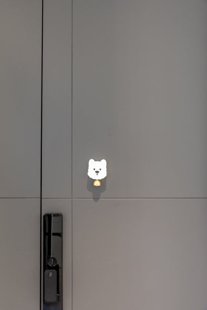White Puppy Nose-Press Doorbell Magnet