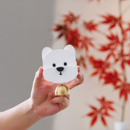 White Puppy Nose-Press Doorbell Magnet