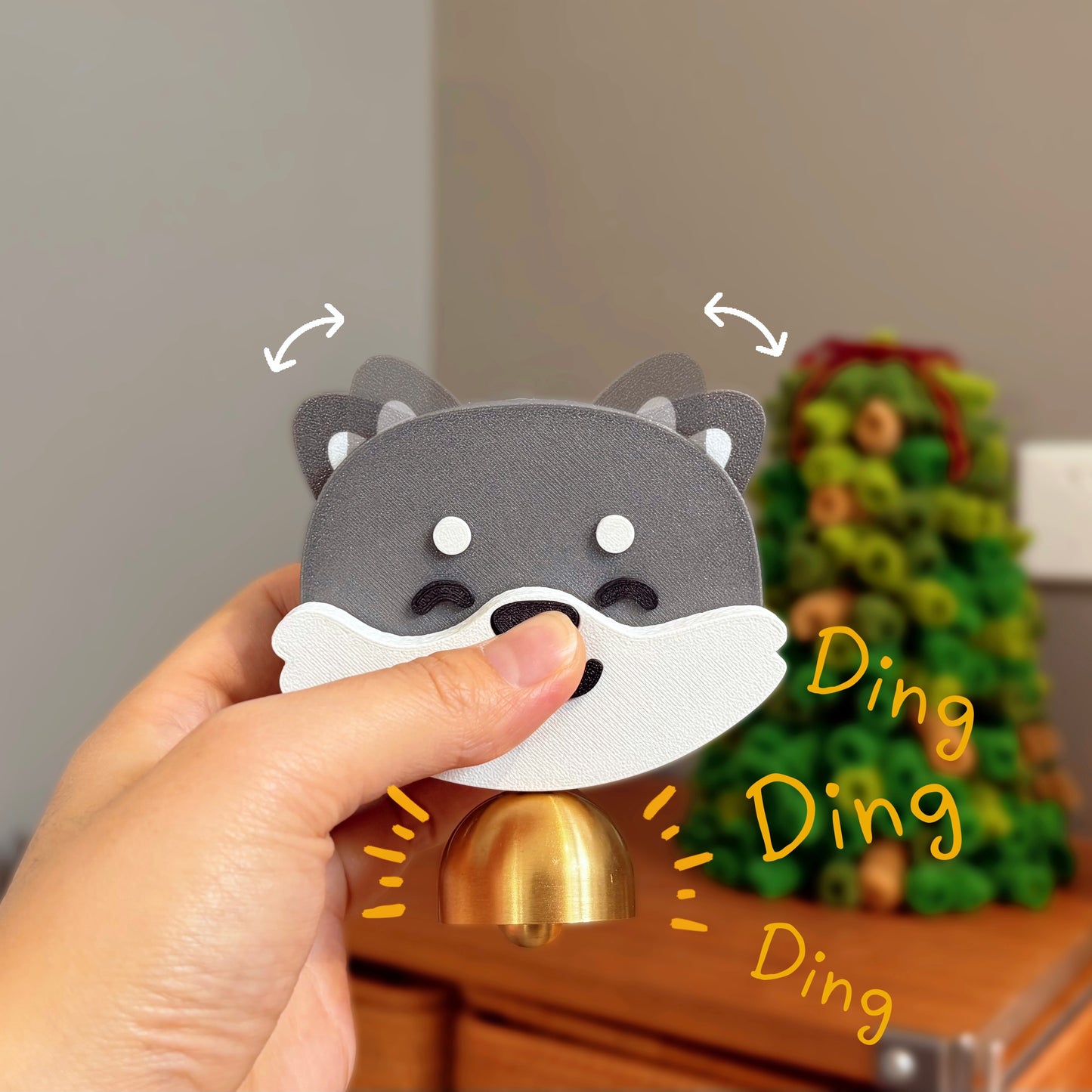 Shiba Inu Nose-Press Doorbell Magnet