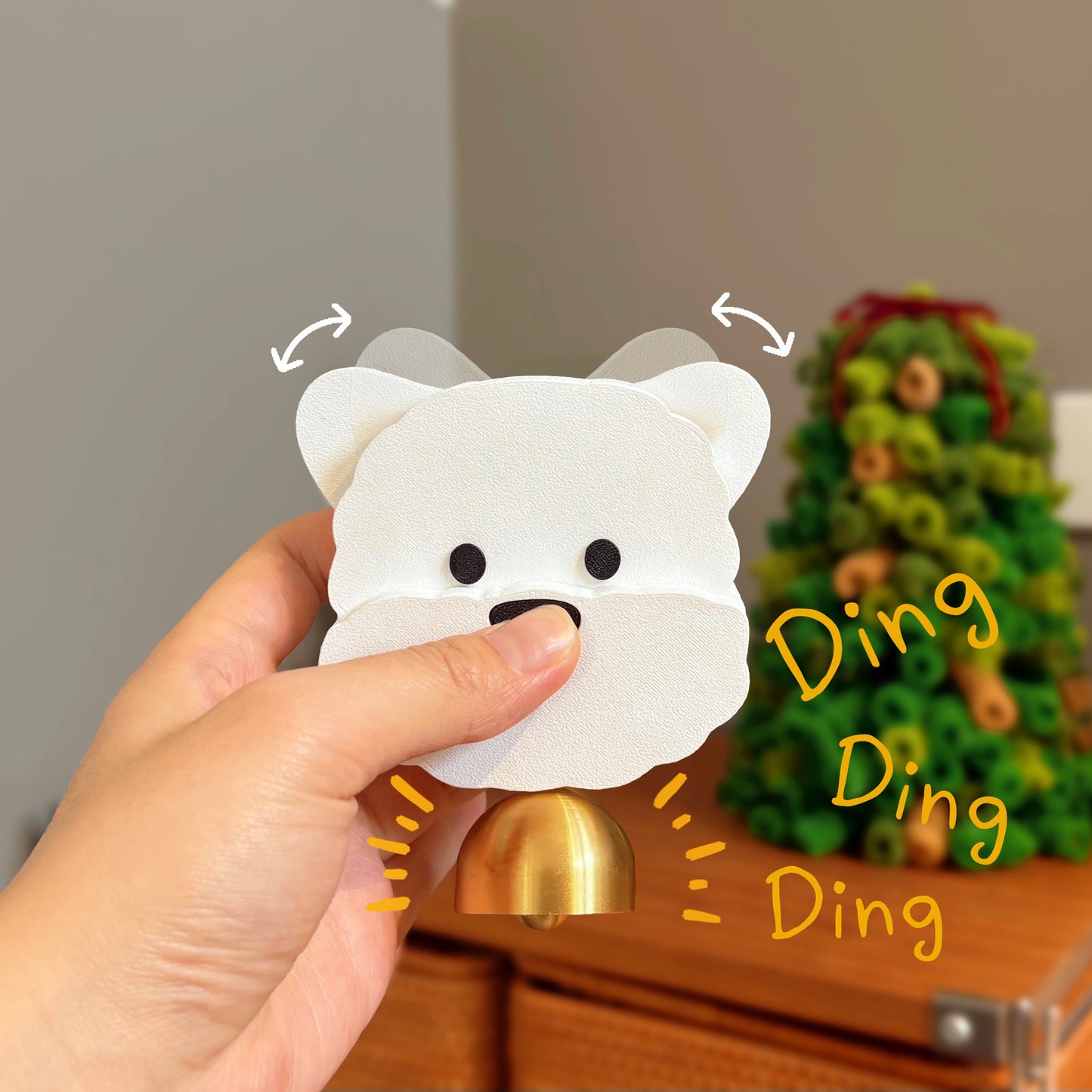 White Puppy Nose-Press Doorbell Magnet