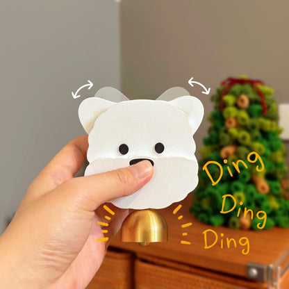 White Puppy Nose-Press Doorbell Magnet