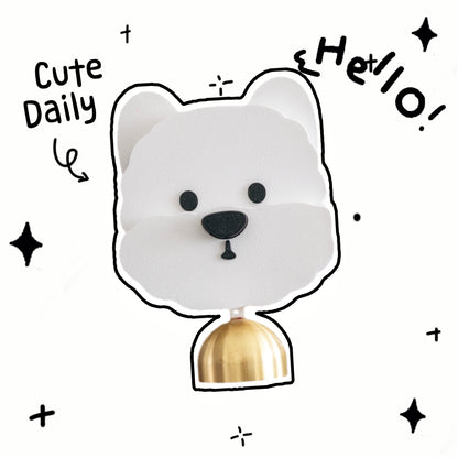 White Puppy Nose-Press Doorbell Magnet