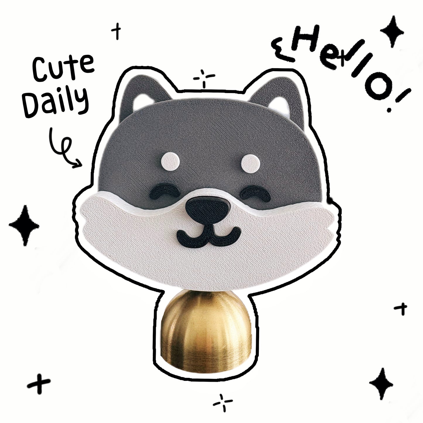 Shiba Inu Nose-Press Doorbell Magnet